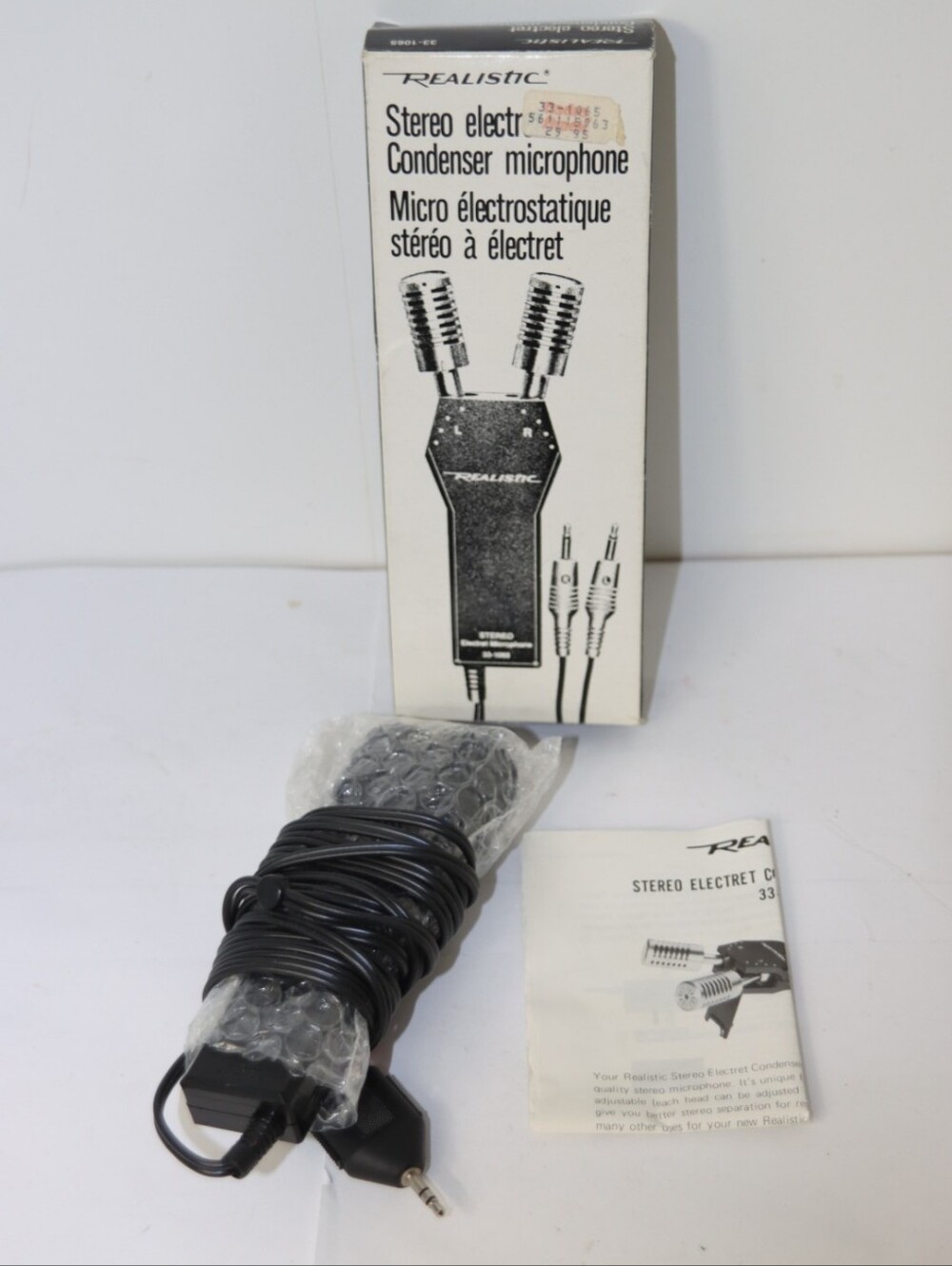 Realistic Stereo Electret Condenser Microphone - Black